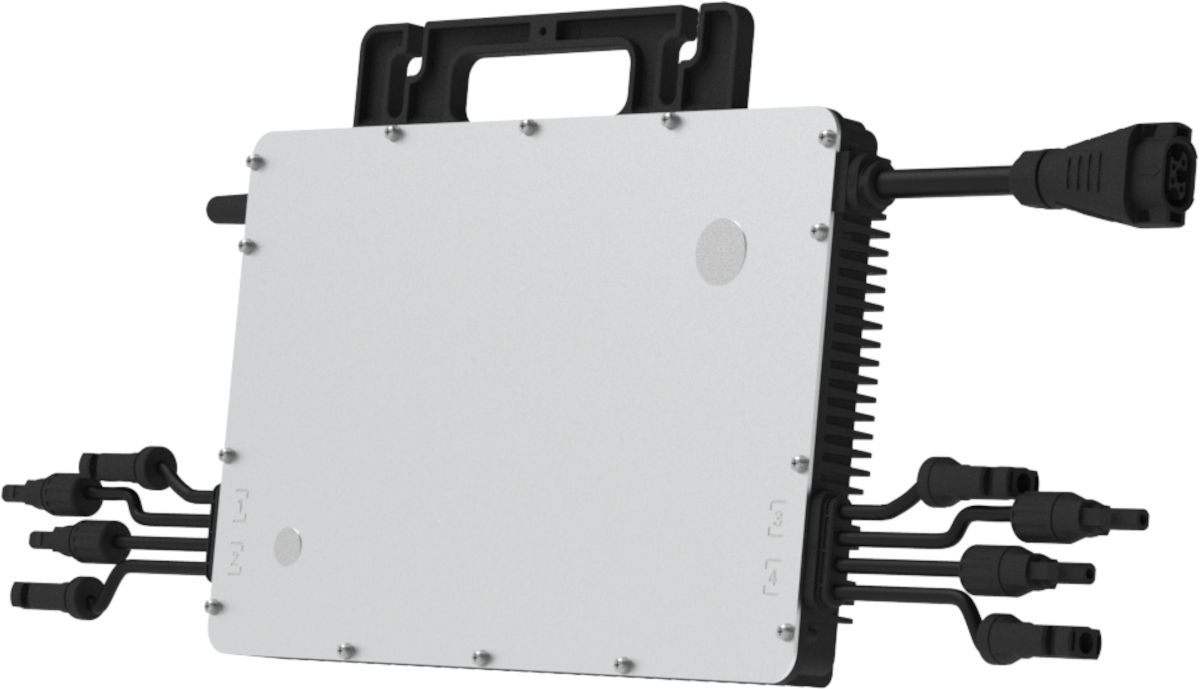 Hoymiles Mikro-Wechselrichter HMS-1600-4T | Solar Perfect Hoymiles Mikro-Wechselrichter HMS-1600-4T, Seitenansicht, auf weißem Hintergrund