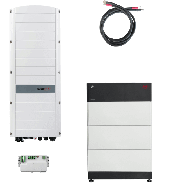 Solar Perfect Speicherpaket 12 kWh, SolarEdge StorEdge Dreiphasen-Wechselrichter SE5K und Energiezähler, BYD Battery-Box Premium LVS 12.0, Anschlusszubehör