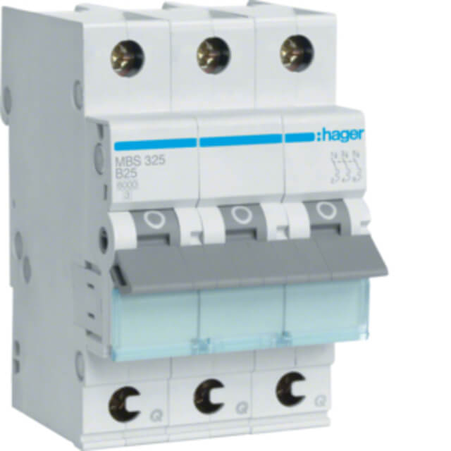 Hager LS-Schalter B25A 3-pol. 6kA Hager LS-Schalter B25A 3-pol. 6kA