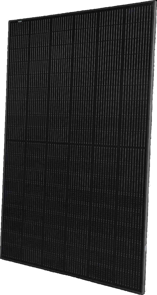 Ulica Solarmodul Full Black UL-405M-108HV 405W, Seitenansicht, vor weißem Hintergrund