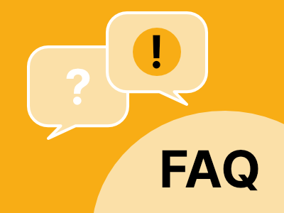 FAQ Header Sprechblase mit Fragezeichen und Ausrufezeichen FAQ
