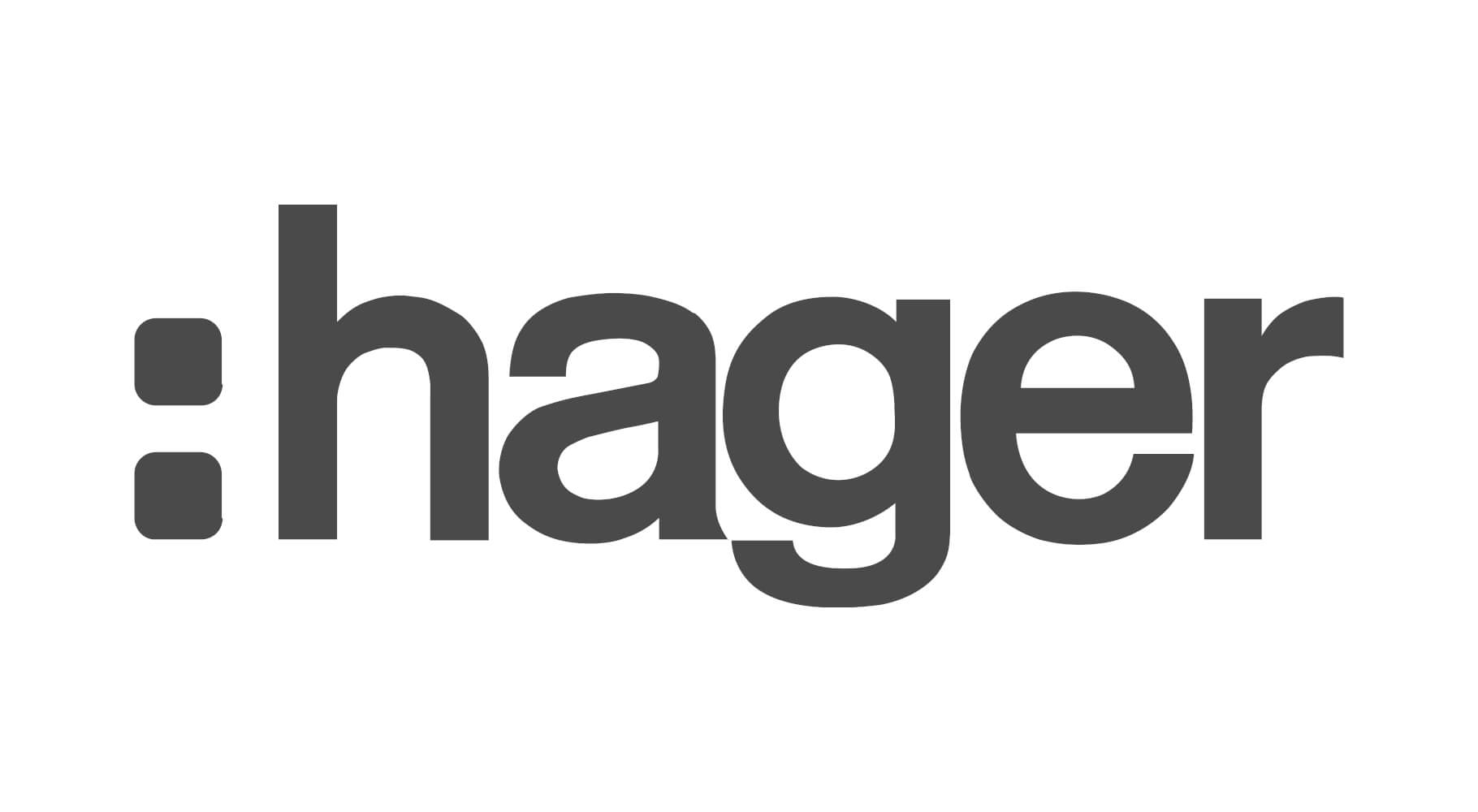 hager logo hager logo, schwarz, auf weißem Hintergrund
