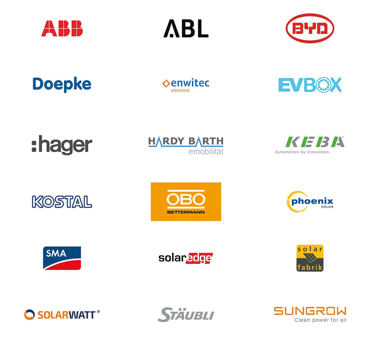 Hersteller bei Solarperfect Herstellerlogos