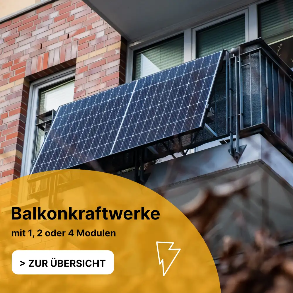 Banner Startseite Balkonkraftwerke Foto einer Mini-Solaranlage montiert an einem Balkon