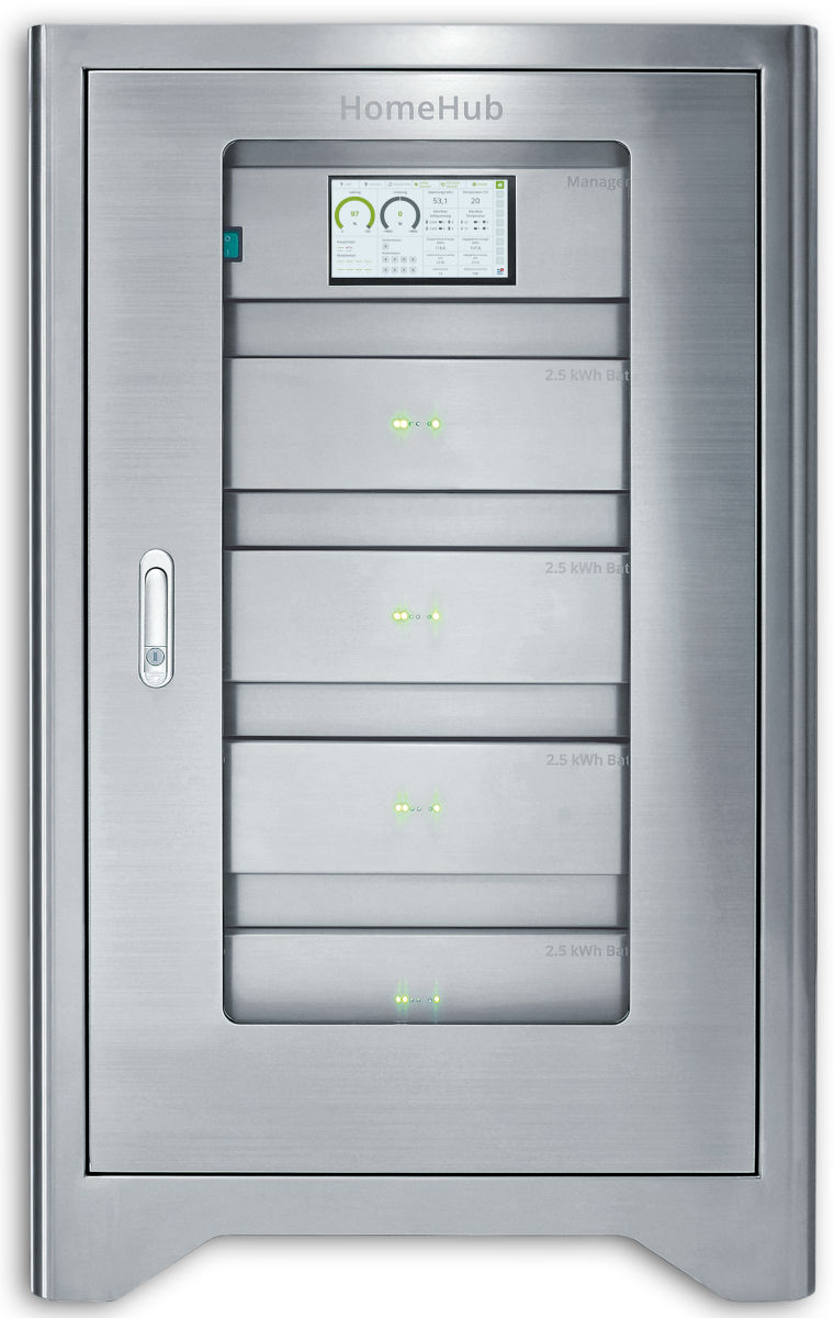 GS Hub HomeHub 15.0 kWh 6 x Battery Unit, Frontansicht, vor weißem Hintergrund