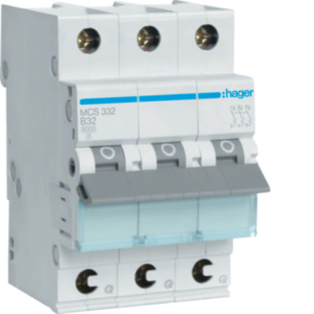 Hager LS-Schalter C32A 3-pol. 6kA Hager LS-Schalter C32A 3-pol. 6kA