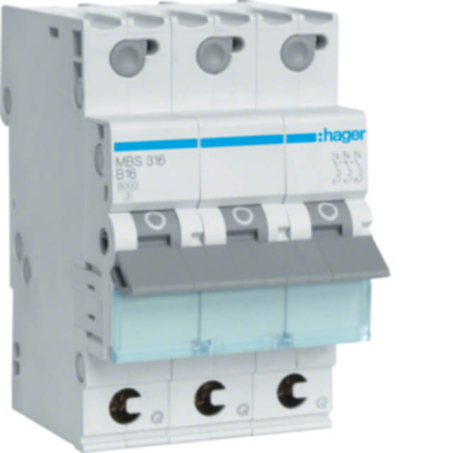 Hager LS-Schalter B16A 3-pol. 6kA Hager LS-Schalter B16A 3-pol. 6kA