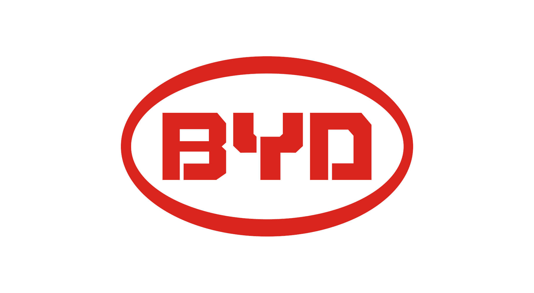 BYD logo, rot, auf weißem Hintergrund
