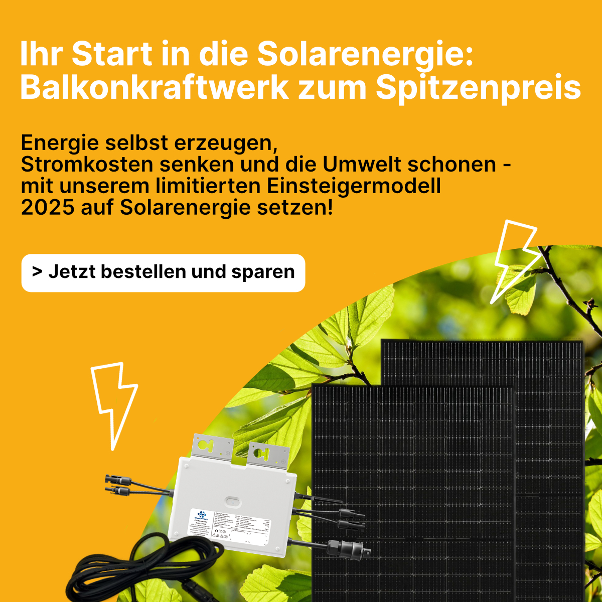 Ihr Start in die Solarenergie - Balkonkraftwerk zum Spitzenpreis