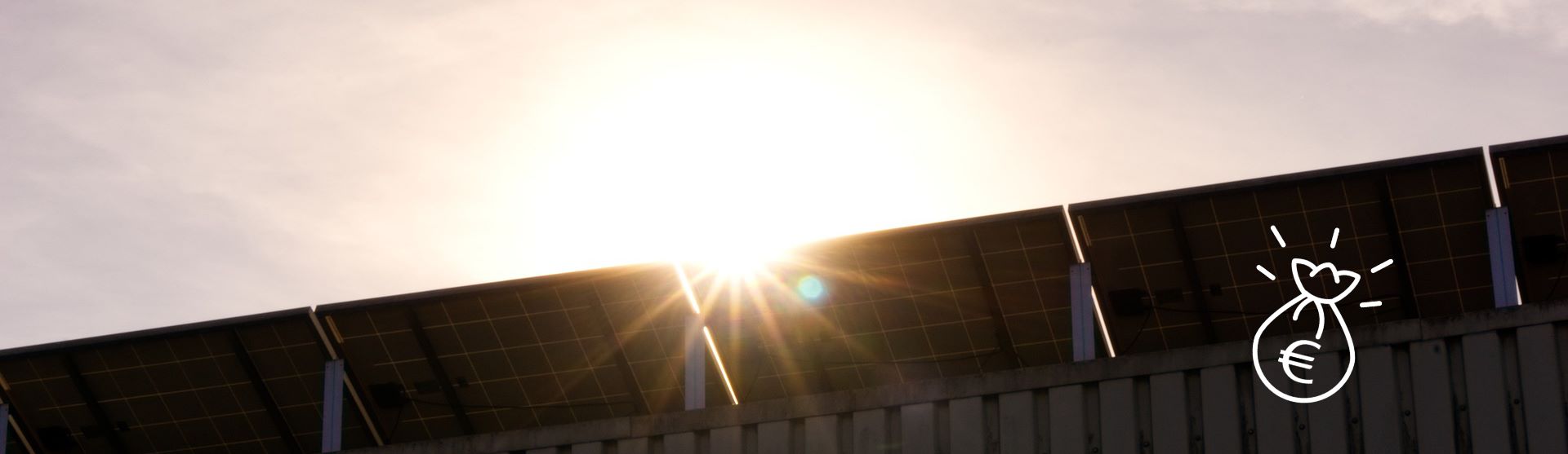 Sonnenstrahlen himmel mit Geldsack