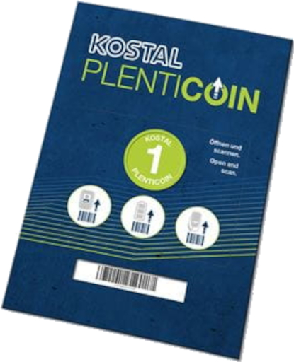 Kostal Plenticoin Karte | Solar Perfect Kostal Plenticoin Karte, Frontalansicht, vor weißem Hintergrund