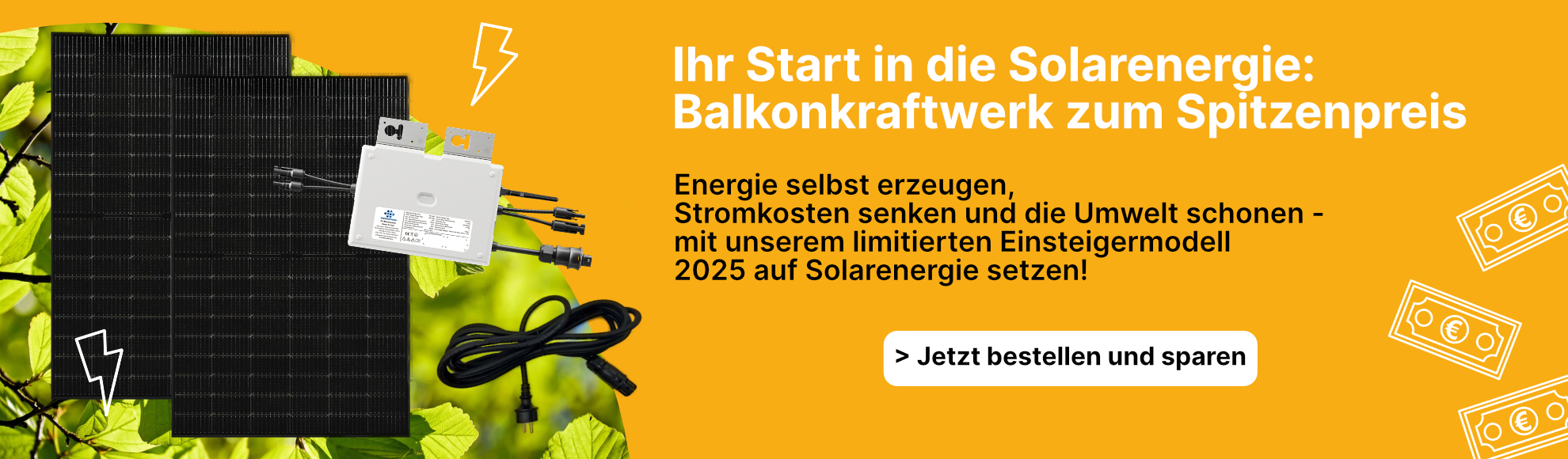 Ihr Start in die Solarenergie - Balkonkraftwerk zum Spitzenpreis